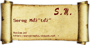 Sereg Máté névjegykártya